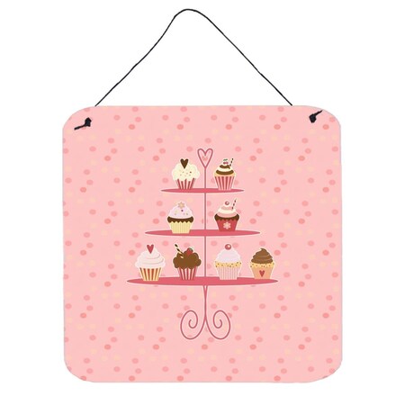 Carolines Treasures Cupcakes 3 Tier Pink Wall or Door Hanging Prints BB7274DS66
